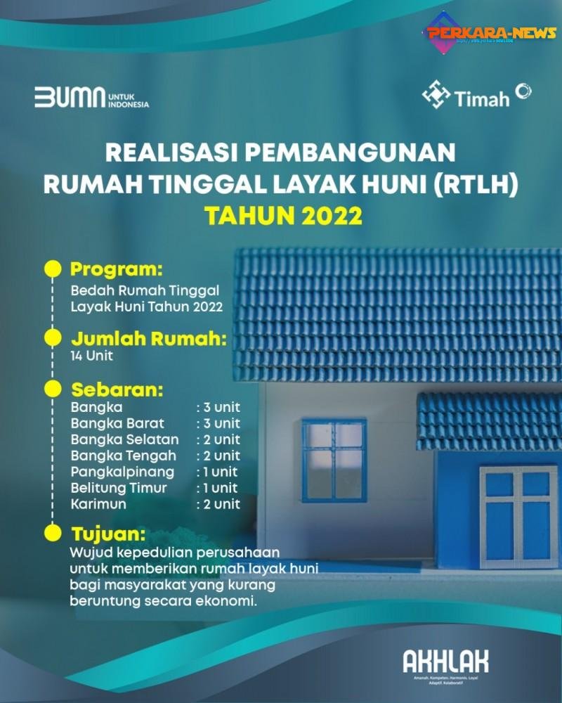 PT Timah Tbk Bedah 14 Unit Rumah Tinggal Layak Huni Bagi Masyarakat di Tahun 2022