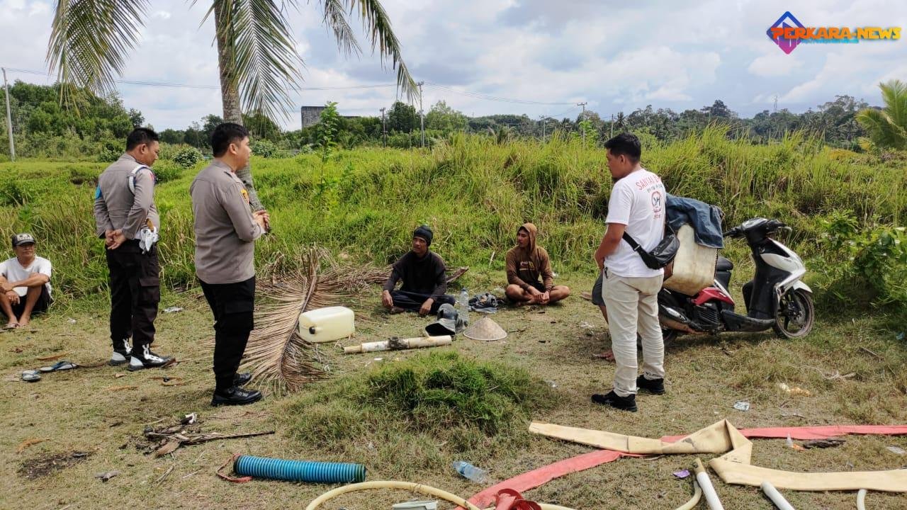 Polsek Tempilang Berikan Himbau Kepada Penambangan untuk Hentikan Semua Aktifitas Penambangan Ilegal di DAS Desa Benteng Kota
